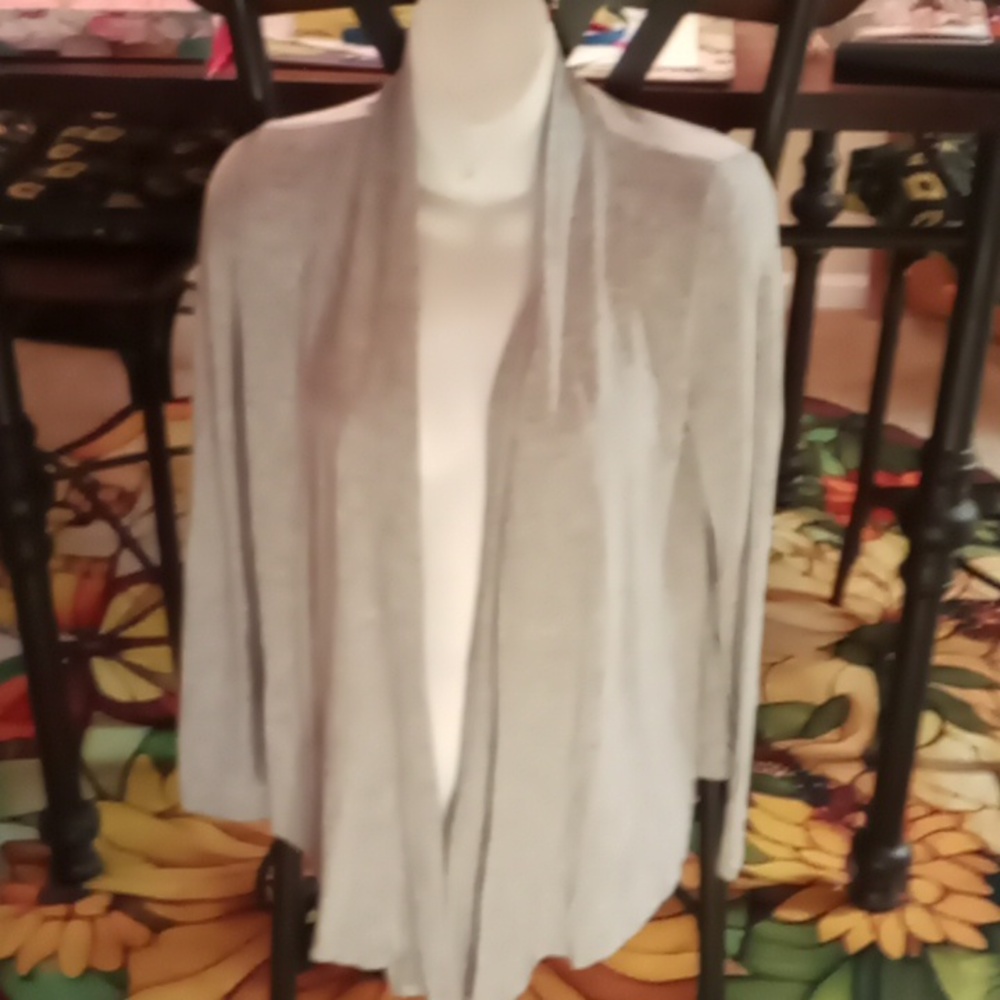 Ambience Apparel Size Large Cardigan Open Front Long Sleeve Gray